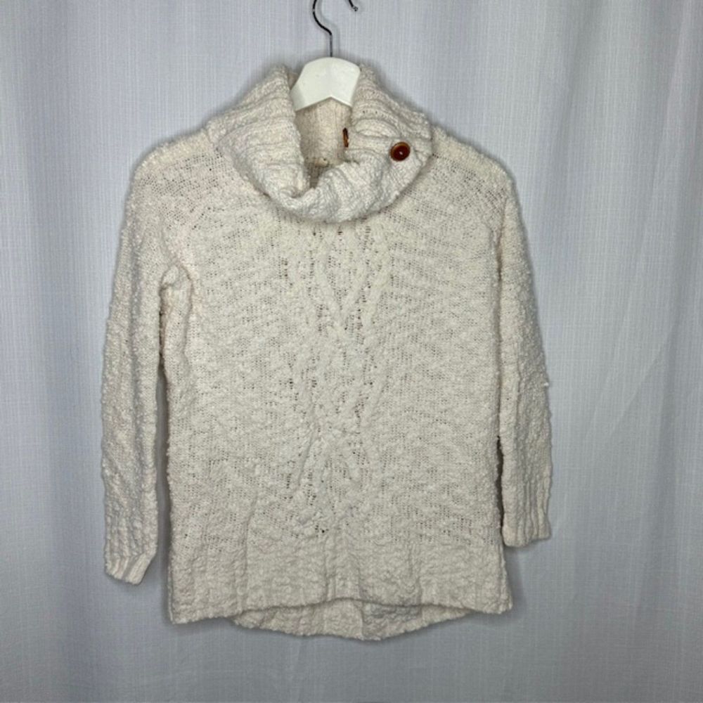 Moth Anthropologie Cream Cowl Neck Sweater - Picture 1 of 3